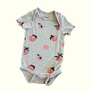 Kyte Bamboo Onesie Peach Tan Pink Short Sleeve Baby Girl size 0-3
